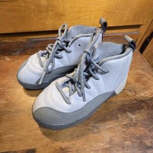 Nike Gray and White Kids Sneakers